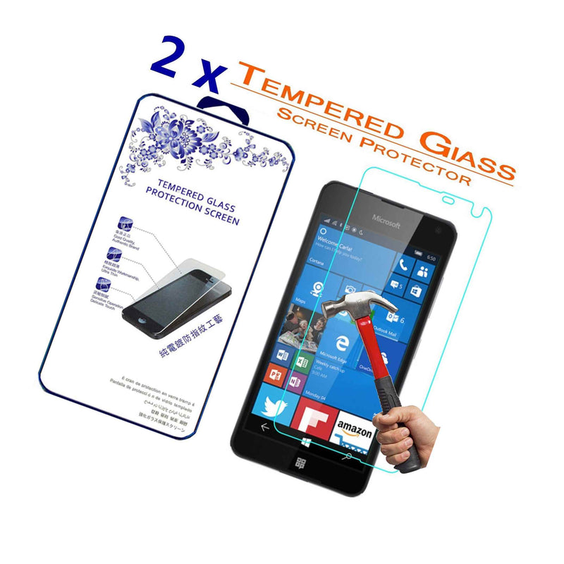 2X For Microsoft Lumia 650 Premium Tempered Glass Screen Protector Hd