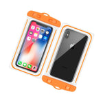 2X Universal Waterproof Phone Case With Neck Strap Devices Up To 6 In Orange