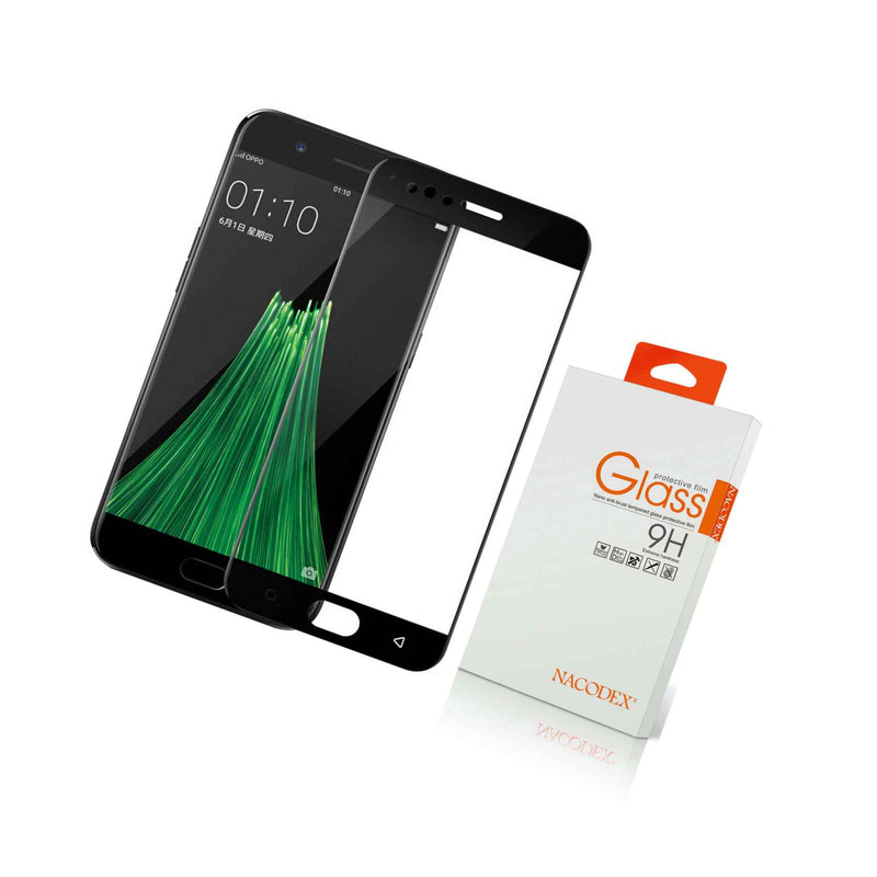 Nacodex For Oppo R11 Plus Tempered Glass Screen Protector Full Cover Black