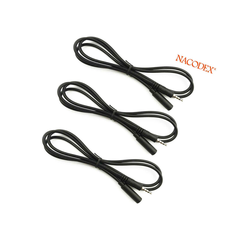 3 Pack 3 5Mm 4 Pole Male To Female Earphone Headphone Audio Cable Adapter Mic