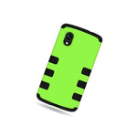 Tpu Inner Plastic Outer Cover Hybrid Case For Lg Google Nexus 5 Green Black