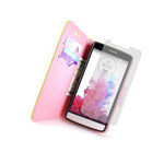 Coveron For Lg G3 Vigor Wallet Case Green Pink Credit Card Folio Cover