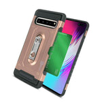 Rose Gold Kickstand Card Holder Phone Cover Case For Samsung Galaxy S10 5G
