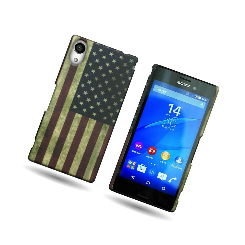 For Sony Xperia M4 Aqua Case Usa Flag Design Hard Phone Slim Cover
