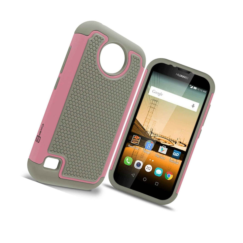 For Huawei Union Case Gray Light Pink Rugged Skin Phone Cover