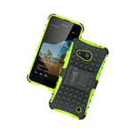 For Microsoft Lumia 550 Case Neon Green Black Dual Layer Kickstand Armor