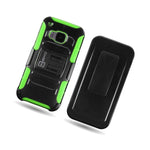 Coveron For Htc One M9 Holster Case Kickstand Tough Cover Neon Green Black