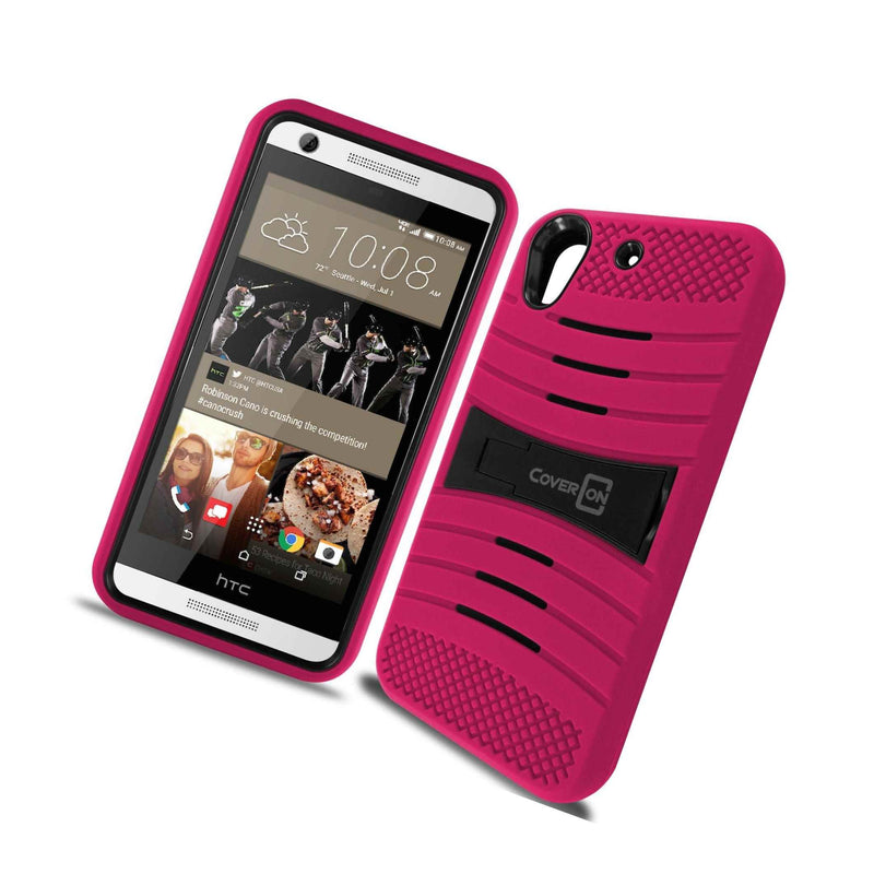 For Htc Desire 626 626S Case Hot Pink Black Hybrid Tough Skin Phone Cover