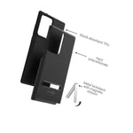 For Samsung Galaxy Note 20 Ultra Case Magnetic Metal Kickstand Black Phone Cover