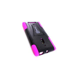 Coveron For Nokia Lumia 830 Case Pink Black Hybrid Hard Stand Phone Cover