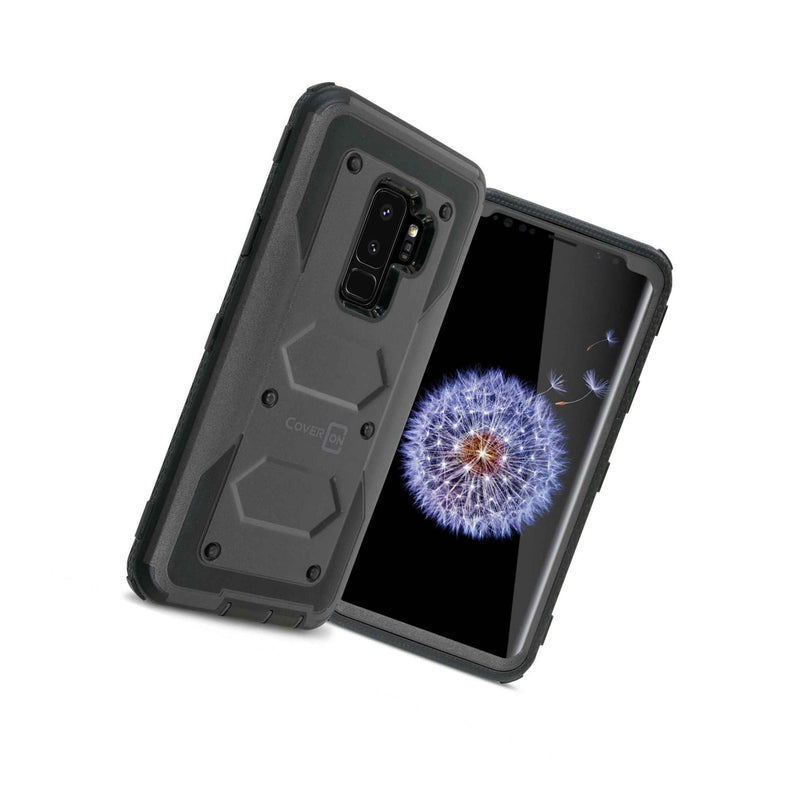 Black Heavy Duty Protective Cover Tough Phone Case For Samsung Galaxy S9 Plus