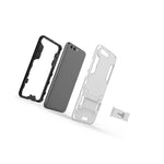 For Huawei P10 Phone Case Armor Kickstand Slim Hard Cover Silver