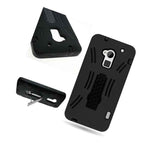 For Htc One Max T6 Case Hard Soft Dual Layer Black Black Hybrid Stand Cover