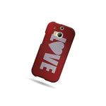 Hard Cover Protector Heart Design Case For Htc One M8 Red Love
