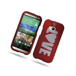 Hard Cover Protector Heart Design Case For Htc One M8 Red Love