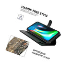 Camo Rfid Pu Leather Wallet Cover Phone Case For Motorola Moto G9 Play G9