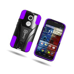 Coveron Motorola Moto X 2Nd Gen 2014 Case Hard Stand Cover Purple Black