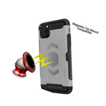Silver Magnetic Credit Card Holder Shockproof Phone Case For Apple Iphone 11 Pro