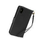 Black Pu Leather Wallet Phone Cover Credit Card Case For Apple Iphone Xs X