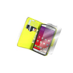 Coveron For Lg Tribute Transpyre Optimus F60 Wallet Navy Neon Green