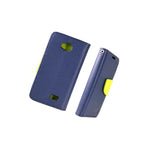 Coveron For Lg Tribute Transpyre Optimus F60 Wallet Navy Neon Green