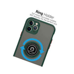Hunter Green Phone Case For Apple Iphone 11 Pro Max Cover W Grip Ring Stand