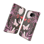 For Samsung Galaxy A5 2016 A510 Card Case Pink Butterfly Design Wallet Cover