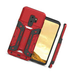 Red Black Hard Kickstand Card Cover Phone Case For Samsung Galaxy S9 Plus