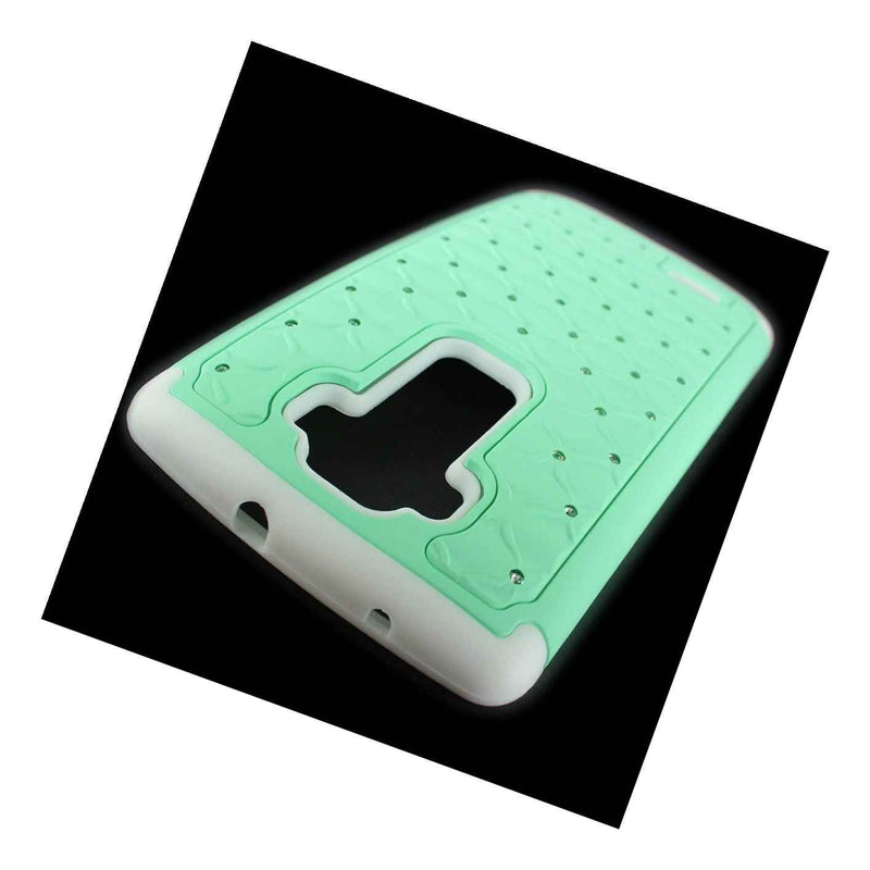 Coveron For Lg G Flex 2 Case Hybrid Diamond Hard Teal White Phone Cover