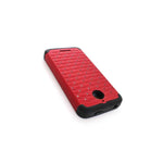 Coveron For Htc Desire 510 Case Hybrid Diamond Bling Hard Red Phone Cover