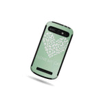 Coveron For Zte Warp Sync Case Ultra Slim Hybrid Phone Cover Teal Cat Heart