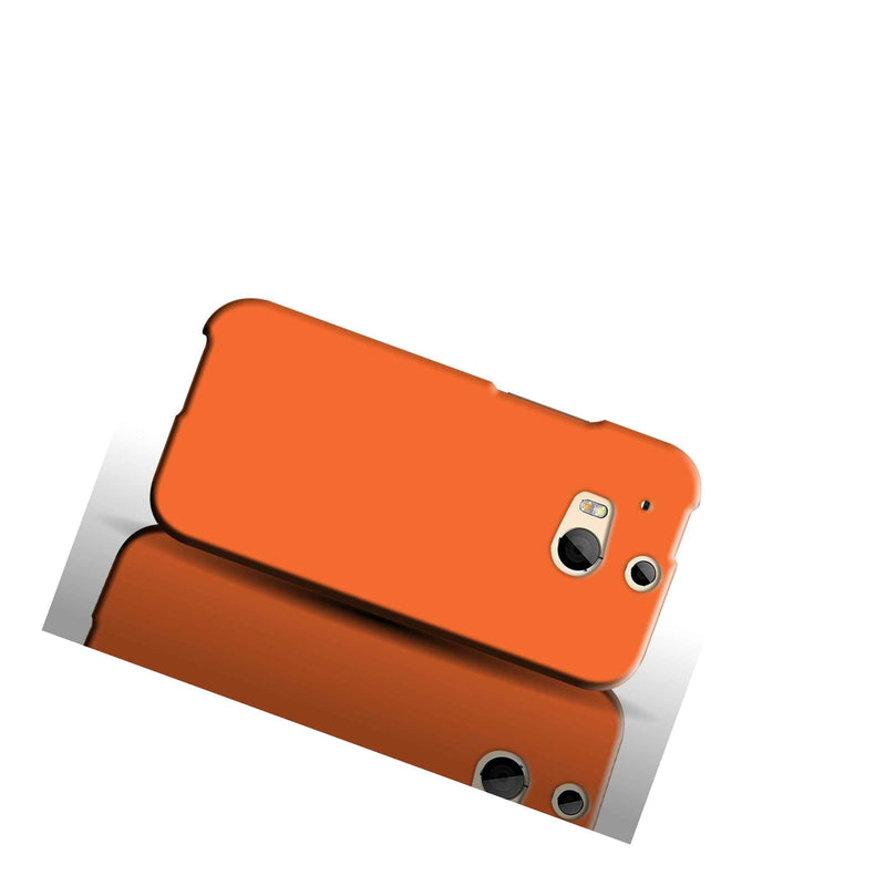 Neon Orange Case For Htc One M8 Hard Rubberized Snap On Phone Cover