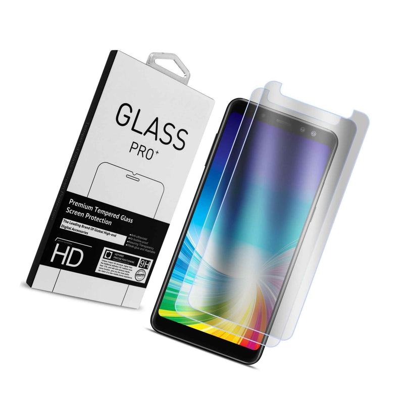 Twin Pack For Samsung Galaxy A8 2018 Clear Tempered Glass Screen Protectors 9H