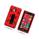 Red Silicone Hard Black Plastic Dual Layer Hybrid Phone Case For Nokia Lumia 929