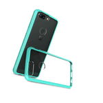 Clear With Teal Rim Hybrid Tpu Bumper Slim Fit Cover Phone Case For Oneplus 5T