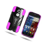 For Motorola Moto X 2Nd Gen 2014 X 1 Case Hard Skin Cover Hot Pink Black