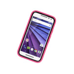 For Motorola Moto G 3Rd Gen 2015 Case Hot Pink Black Hybrid Tough Cover