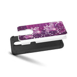 Purple Flower Bling Phone Case Rhinestone Cover For Lg Q7 Q7 Plus Q7 Alpha