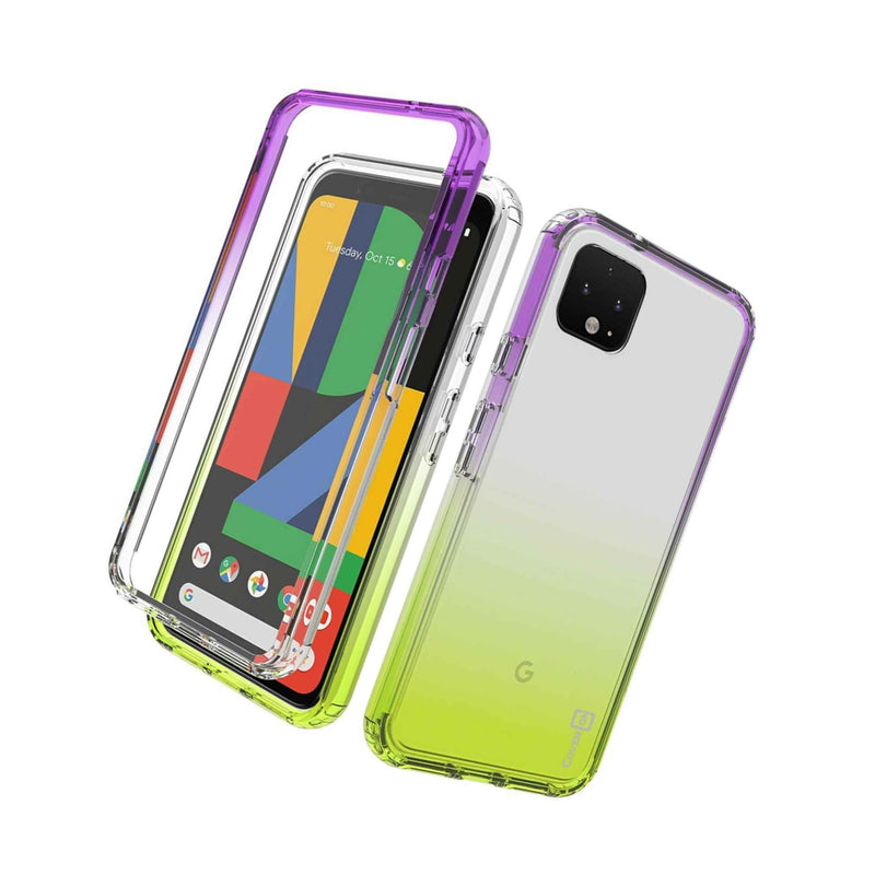 Purple Yellow Hard Case For Google Pixel 4 Colorful Full Body Slim Phone Cover