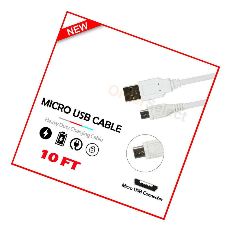 Micro Usb 10Ft Charger Cable For Android Phone Lg Aristo 5 Fortune 3 K31 K8X 1