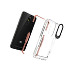 For Micromax T55 Case Flexible Tpu Slim Soft Phone Cover Clear With Pink Trim