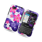 Hard Cover Protector Case For Blackberry Q5 Pink Purple Flower