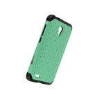 For Alcatel One Touch Conquest Case Teal Black Hybrid Diamond Bling Hard Cover
