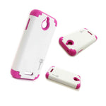 For Htc Desire 510 Hybrid Case Hard Soft Pink White Dual Layer Cover