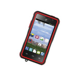 For Zte Sonata 2 Case Red Black Rugged Tough Hybrid Phone Cover
