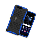 For Huawei P10 Plus Case Blue Dual Layer Kickstand Phone Armor