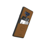 Brown Fabric Credit Card Holder Phone Cover Case For Samsung Galaxy Note 9