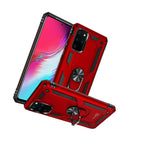 For Samsung Galaxy S20 Plus Case Ring Metal Plate Kickstand Red Phone Cover