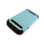 Teal Dual Layer Diamond Hybrid Shockproof Cover Case For Zte Warp Sync