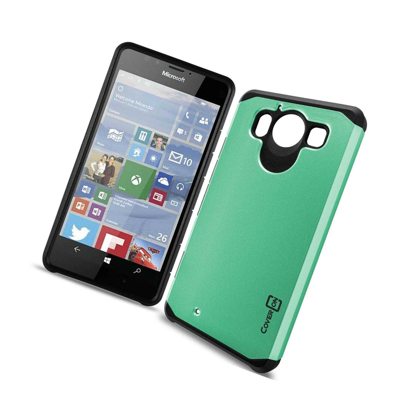 For Microsoft Lumia 950 Case Teal Black Slim Rugged Armor Phone Cover
